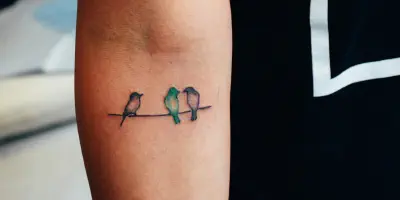 Armtätowierung mit Vögeln