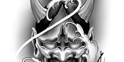 Die Bedeutung einer Oni-Masken-Tätowierung am Arm