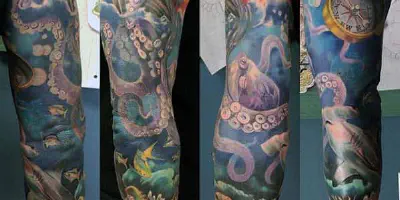 Ozean-Themen-Arm-Tattoo: Bedeutung und Design-Ideen