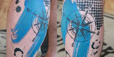 Trash Polka Tattoo für den Oberarm